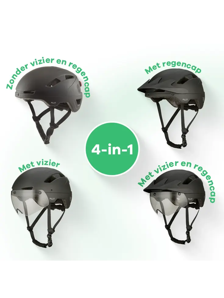 PILOT fietshelm met regencap