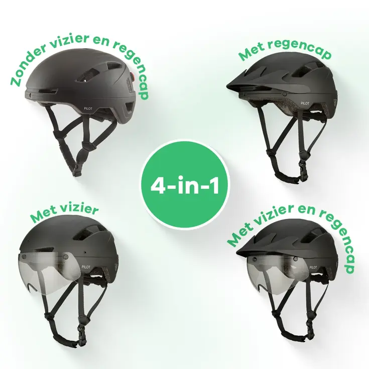 PILOT fietshelm met regencap