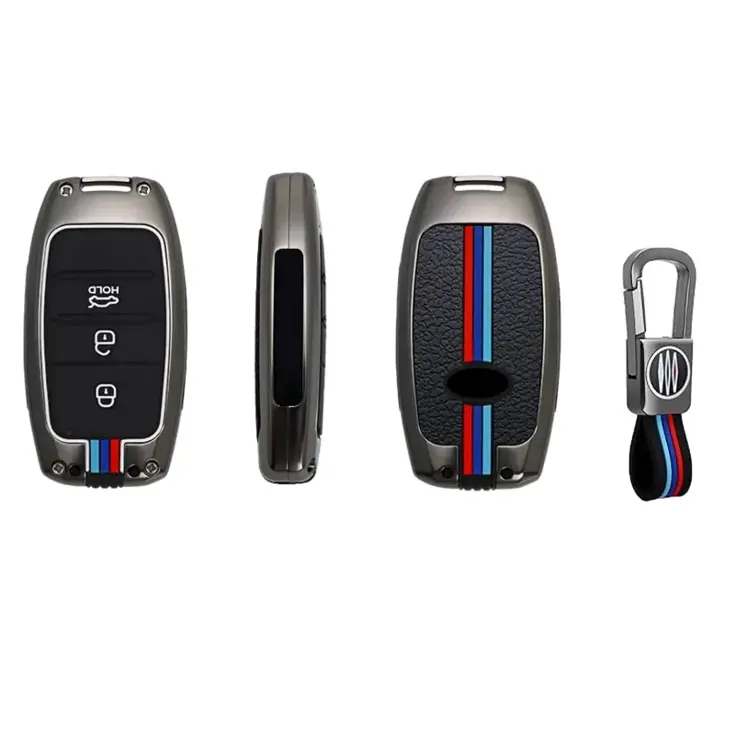 Metalen Sleutelhoesje voor Kia grijs A3A