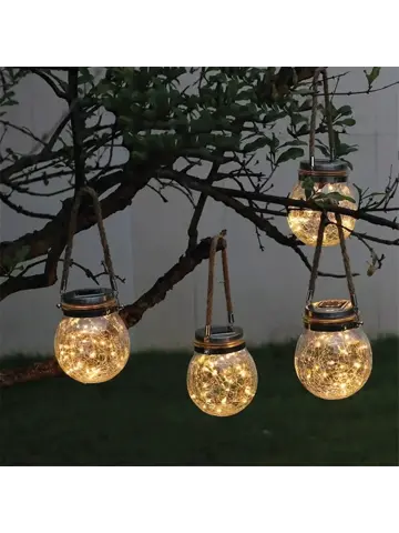 RexTech Solar hanglamp Betsy - Glazen bol