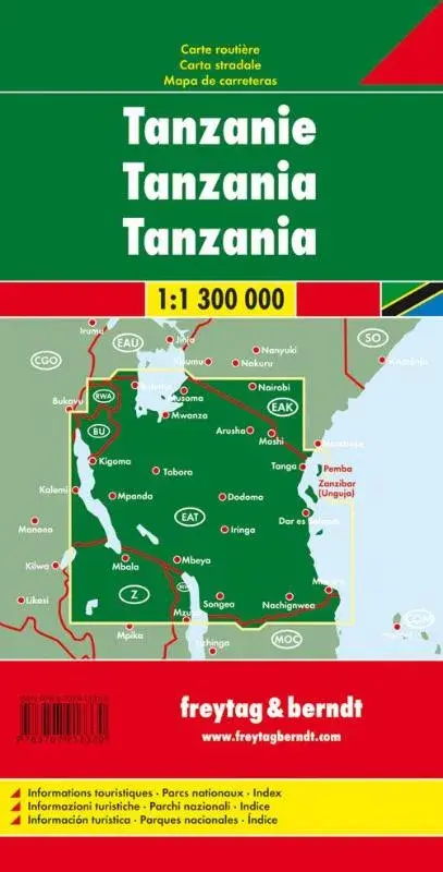 Wegenkaart F&B Tanzania