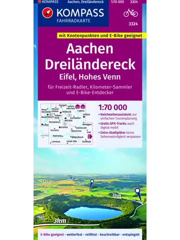 Fietskaart FK 3324 Aachen Dreiländereck