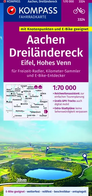 Fietskaart FK 3324 Aachen Dreiländereck