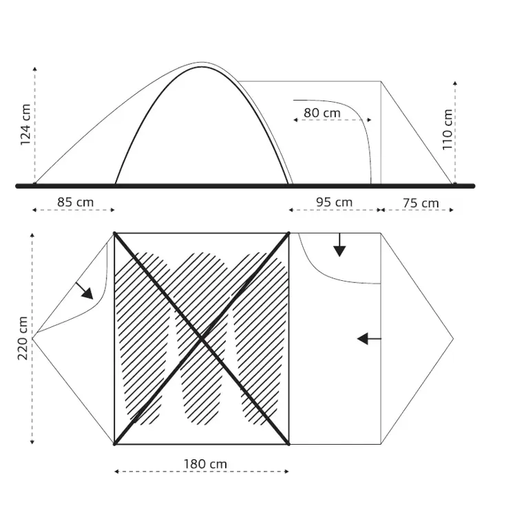 Borzhava XL 3 Alu lichte tent