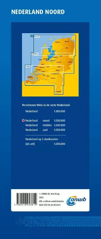 ANWB wegenkaart Nederland - Noord