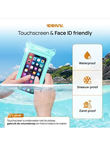 Drivv. Waterdicht Telefoonhoesje - 6.8" Blauw
