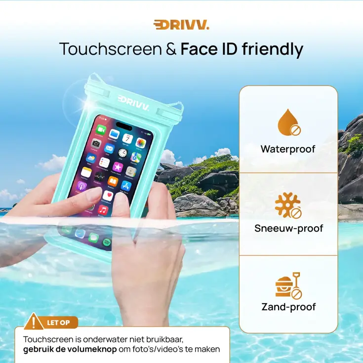 Drivv. Waterdicht Telefoonhoesje - 6.8" Blauw