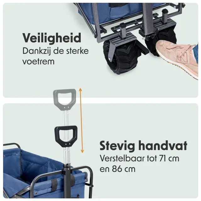Bolderkar – 80KG – 94L – Blauw