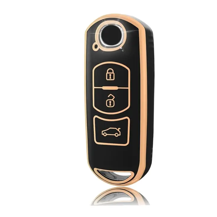 TPU Sleutelhoesje voor Mazda goud A3