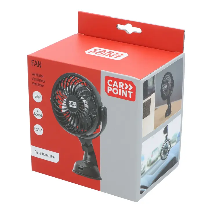 USB Ventilator met Zuignap 12cm voor Koeling