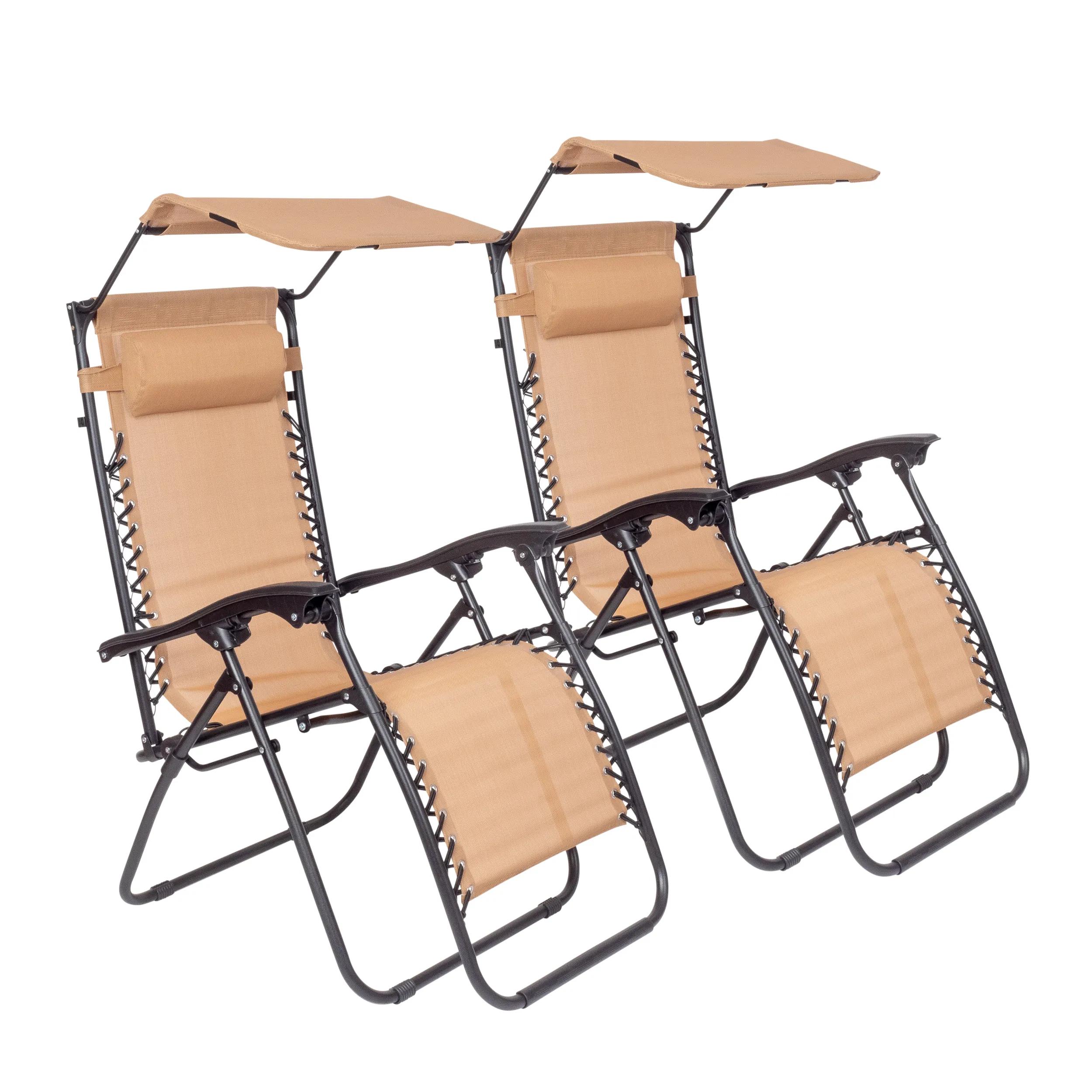 Lifegoods  Opvouwbare Tuinstoelen  2-pack  Beige