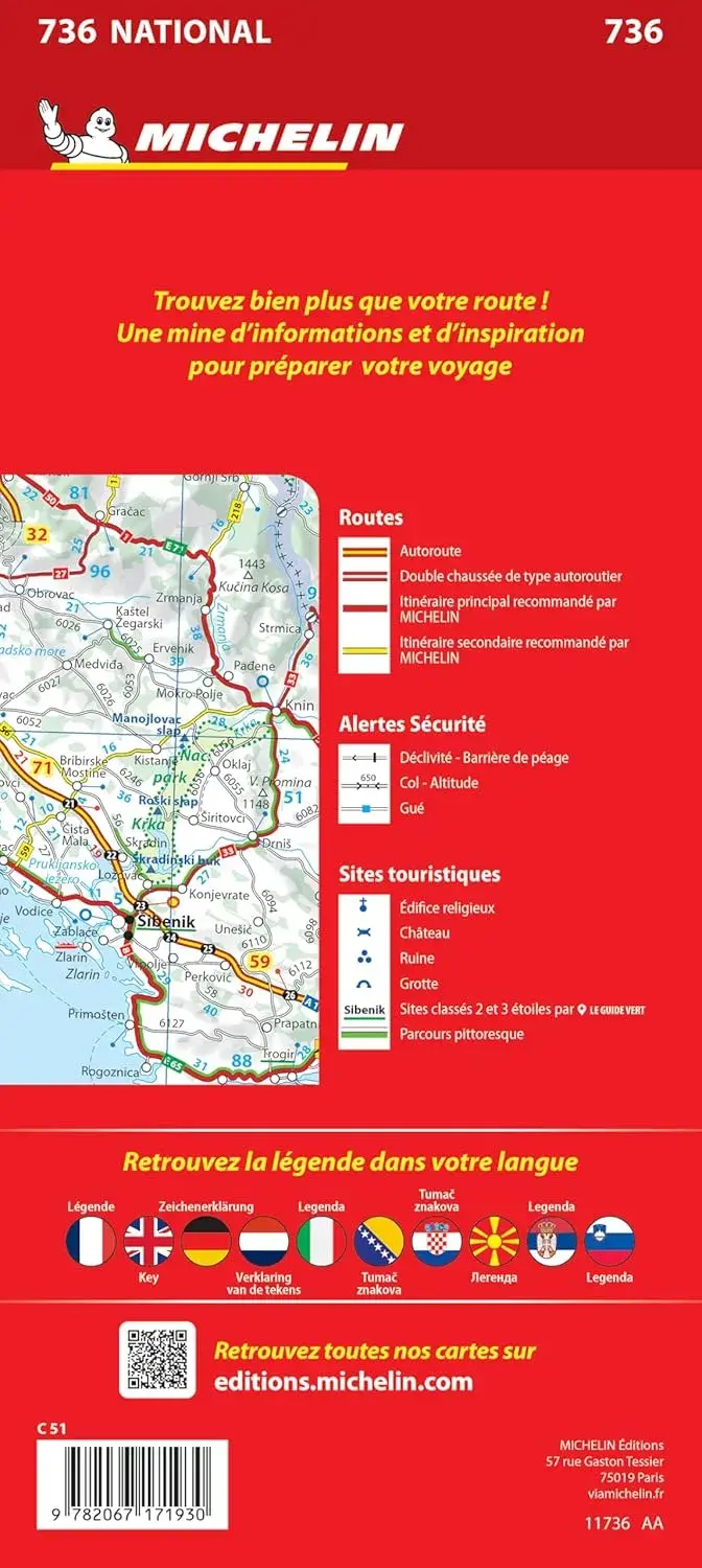 Kaart National 736 Slovenië - Kroatië