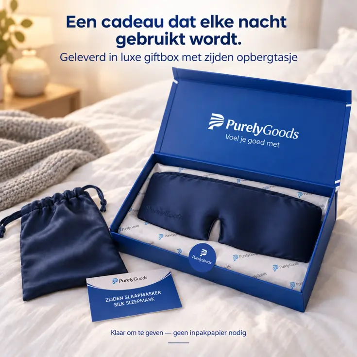 Zijden Slaapmasker - Verduisterend - Donkerblauw