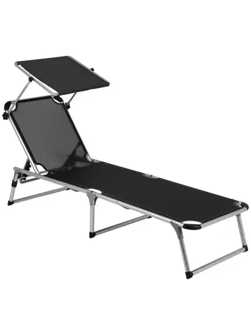 Bo-Camp Ligbed Zonnescherm 5 Standen Zwart