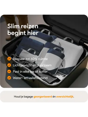 Packing cubes compressie set – 6-delig – N Blauw
