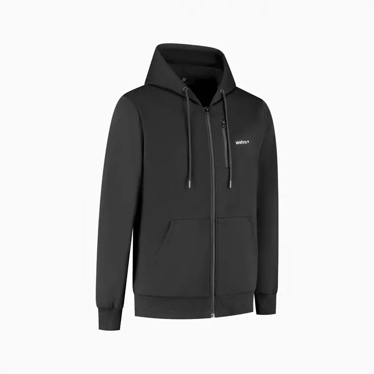 Infrarood Verwarmde Zipper Hoodie – Heren Zwart