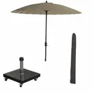 Manilla Stokparasol incl voet en hoes