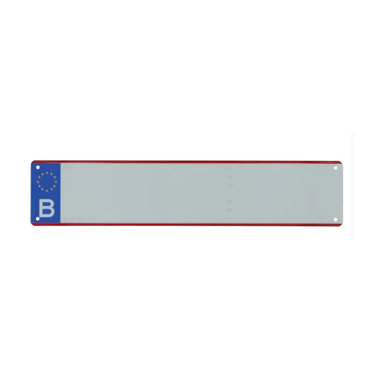 Langwerpige blanco Belgische kentekenplaat 52x11cm