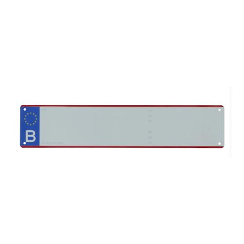 Langwerpige blanco Belgische kentekenplaat 52x11cm