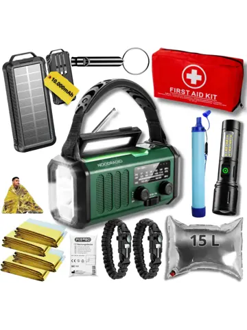 Noodpakket XL met Powerbank-Noodradio-Waterfilter