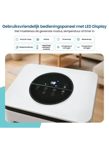 3-in-1 Mobiele Airco met Wifi en App - 9.000 BTU/h