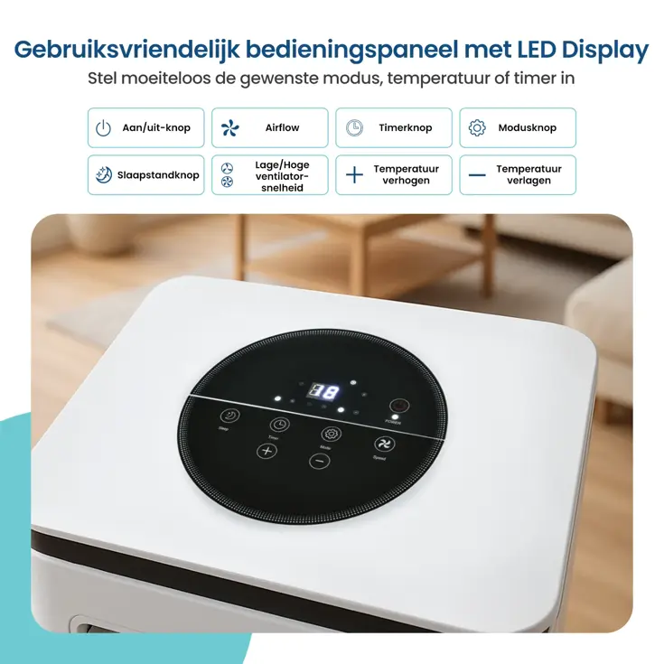 3-in-1 Mobiele Airco met Wifi en App - 9.000 BTU/h