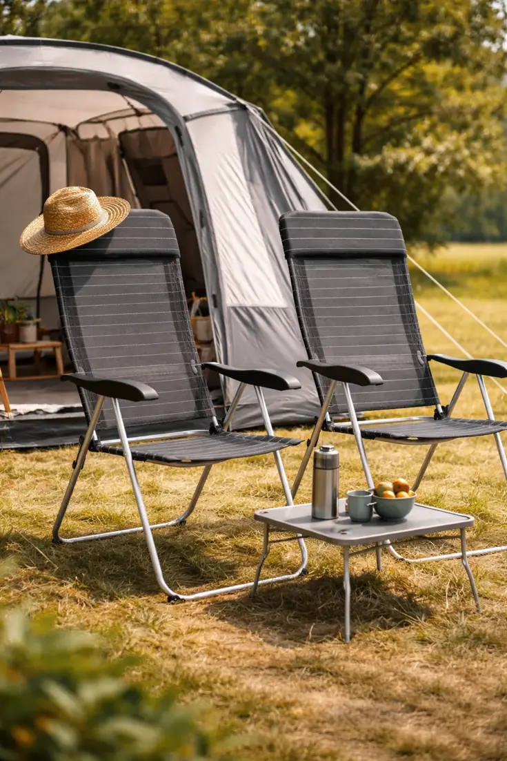 Campingstoel set 2 - inklapbaar grijs