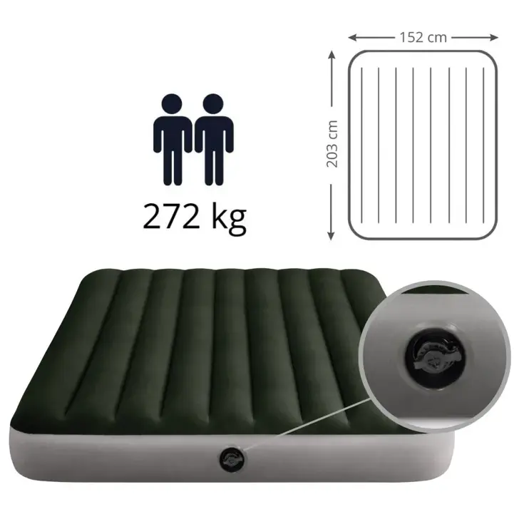 Luchtbed - Intex - 2P - 152x203 cm + Pomp