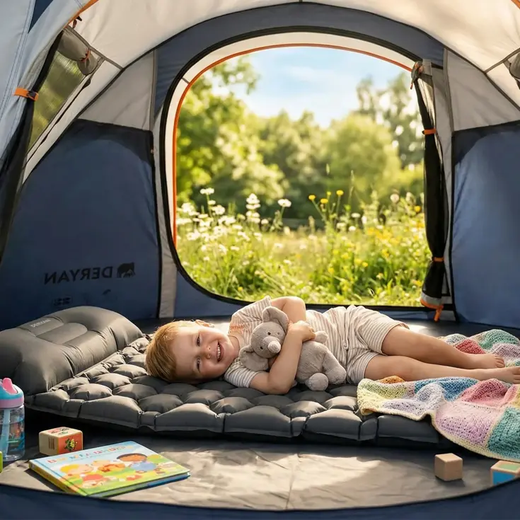 Opblaasbaar campingbed - Met draagtas - 1 persoons
