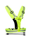 Led sportvest - oplaadbaar - Fluorgeel