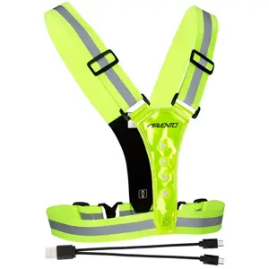 Led sportvest - oplaadbaar - Fluorgeel