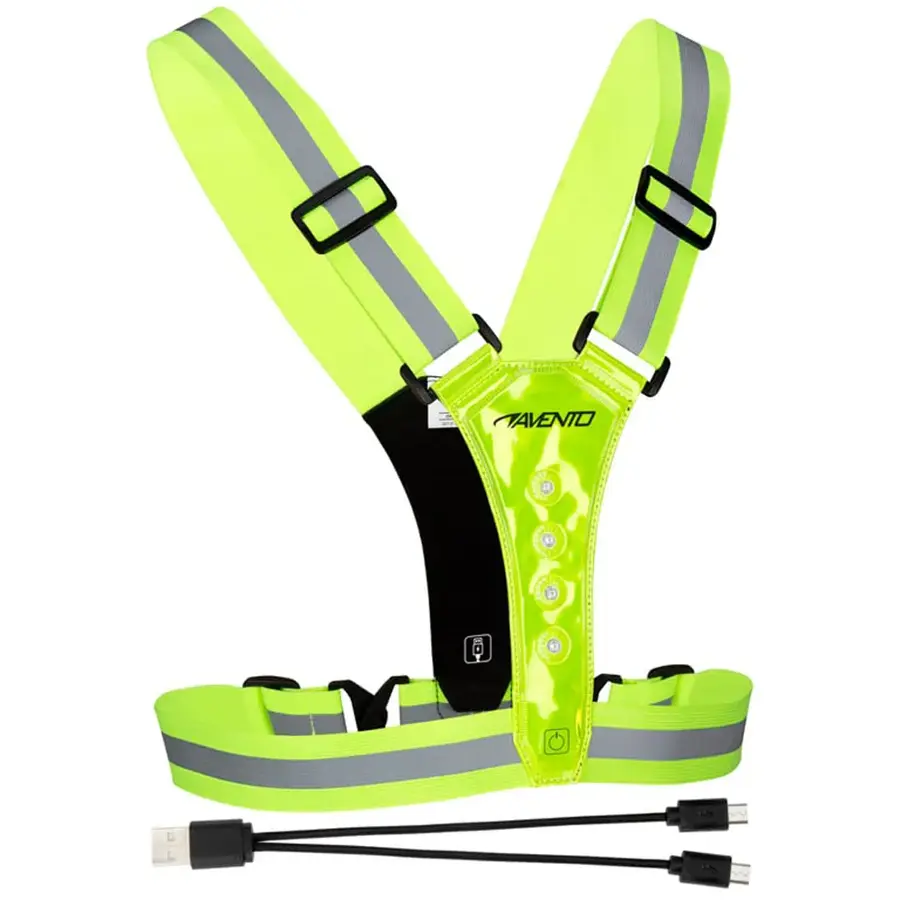 Led sportvest - oplaadbaar - Fluorgeel