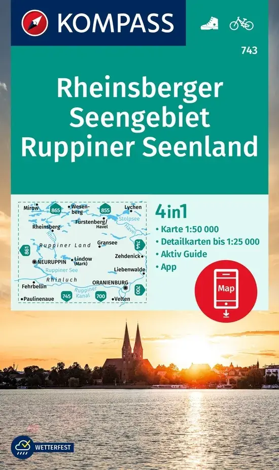 Wandelkaart WK743 Rheinsberger Seengebiet