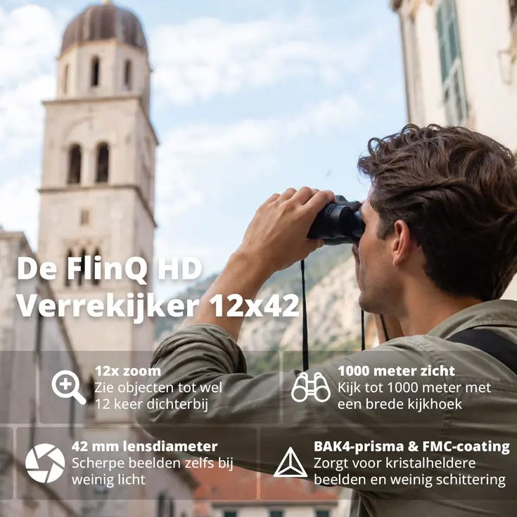 HD Verrekijker 12x42 - Zwart