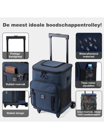 Boodschappentrolley met koelvak 32L