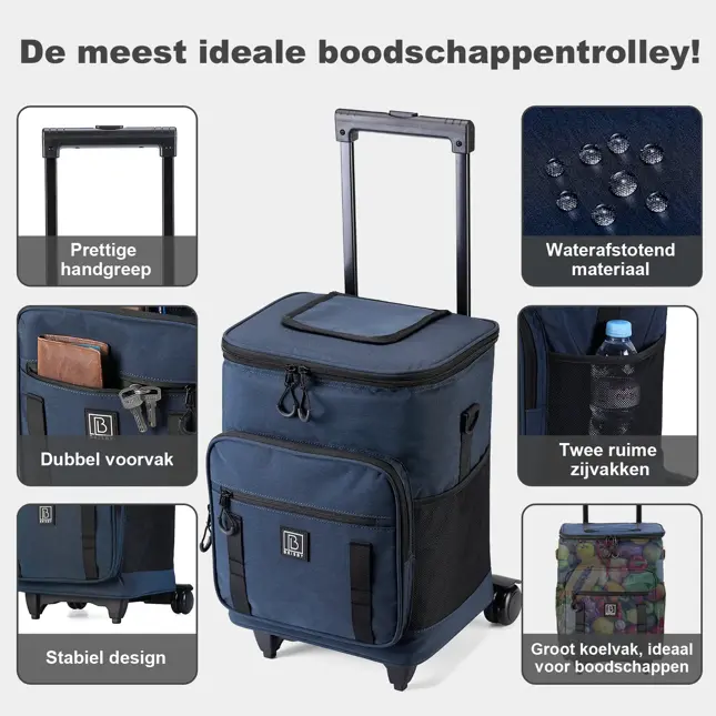 Boodschappentrolley met koelvak 32L