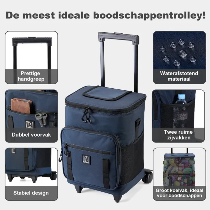 Boodschappentrolley met koelvak 32L