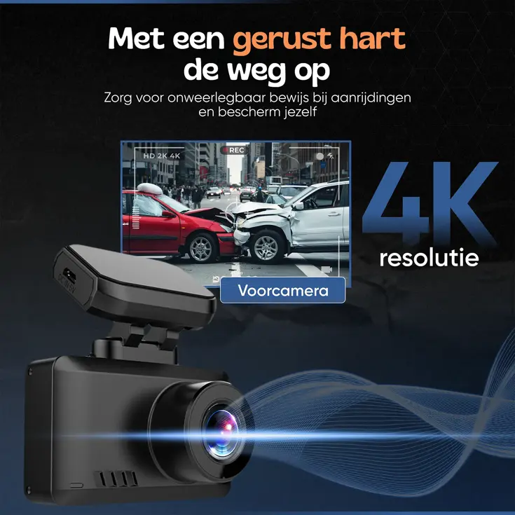 1CH Dashcam - WiFi GPS 4K 64GB - T8 Pro Dashcam