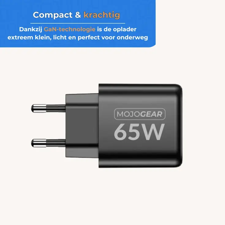 CHARGE+ 65W Oplader - USB en USB-C