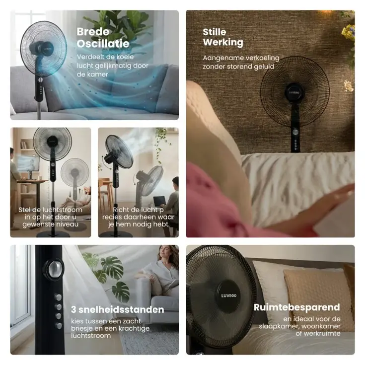 Luvego - Statief Ventilator - TImer