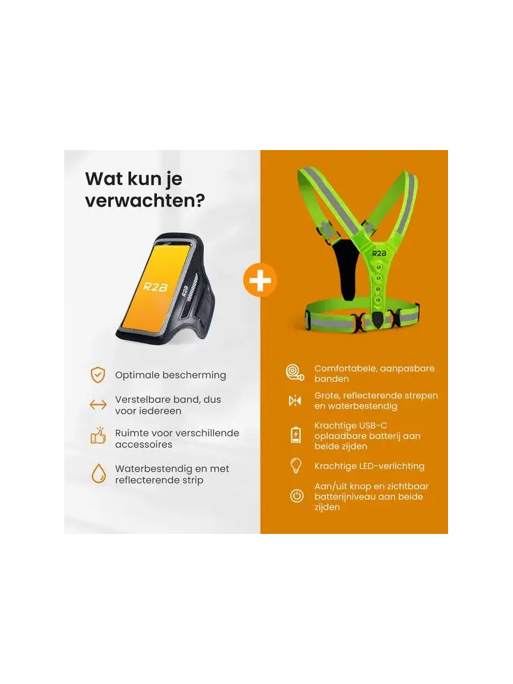 Hardloopvest oplaadbaar + Sportarmband