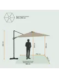 Zweefparasol – 300x300 cm – Kantelbaar