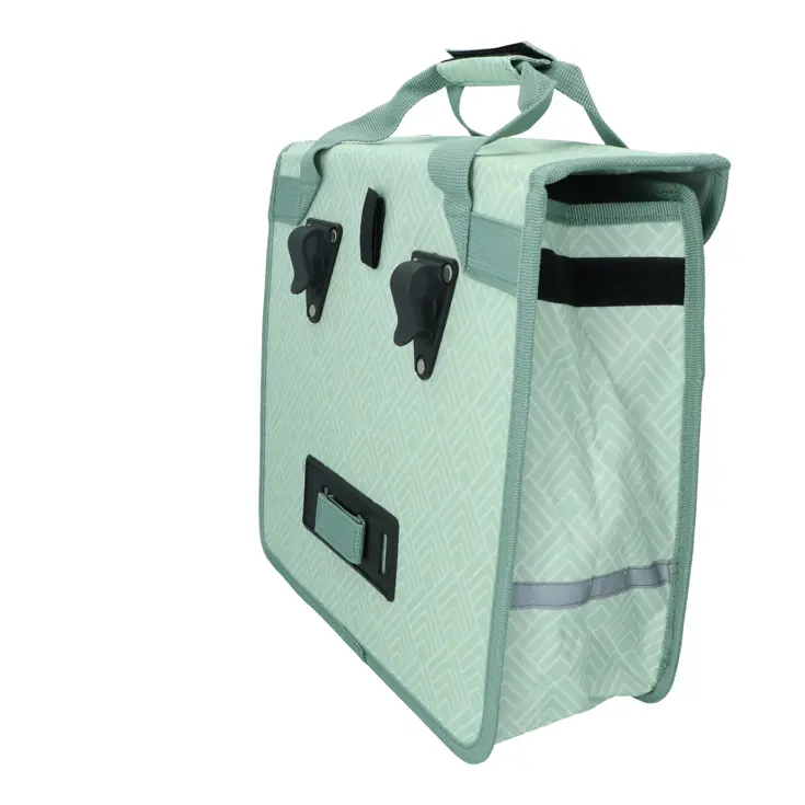 Mint groene enkele fietstas 14L met reflectie