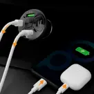 R2B Autolader USB C & USB A, Snellader, Zwart