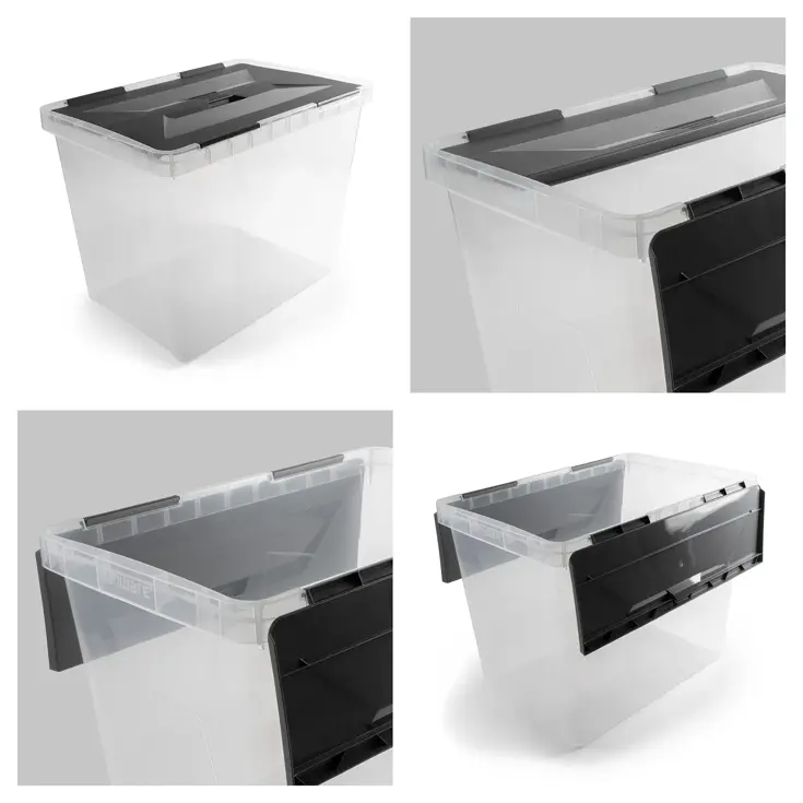 Onyx opbergbox transparant 40L - 3 delig