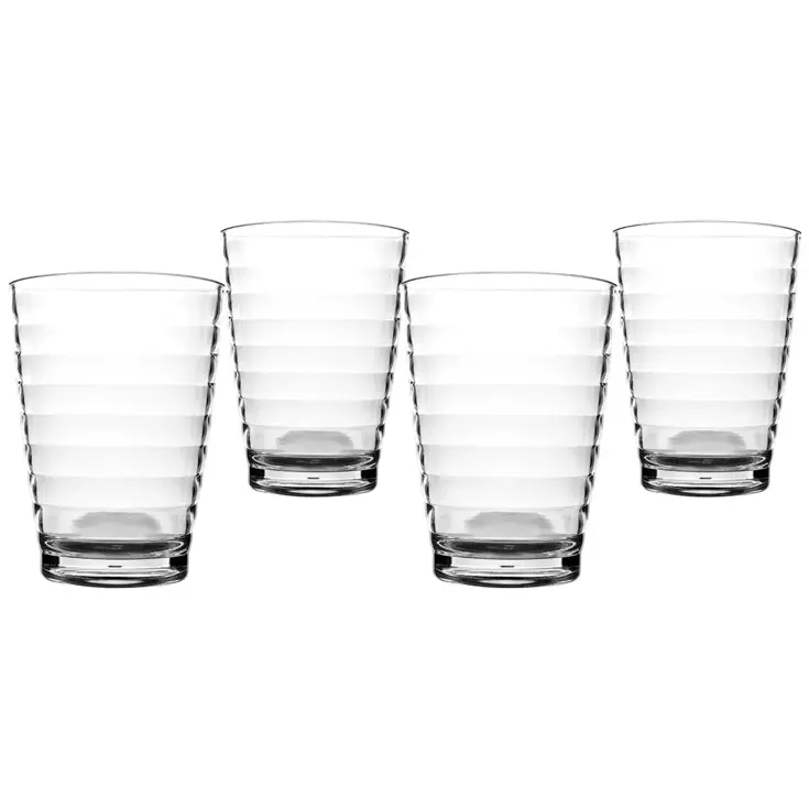 Limonadeglas Geribbeld 350 ml 4 Stuks