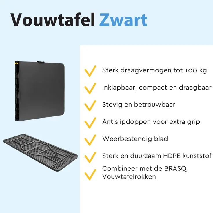 Campingtafel -  inklapbare tafel -  180x70x74cm