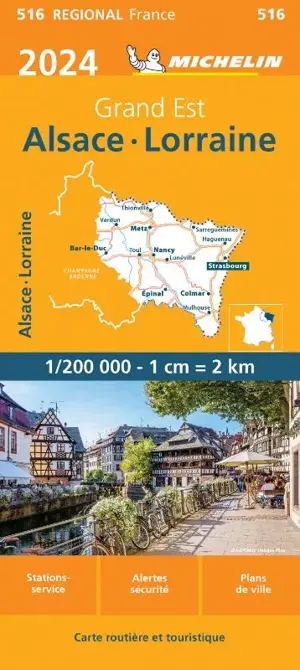 Michelin Wegenkaart 516 Alsace, Lorraine 2024