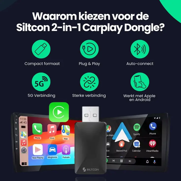 CarPlay Dongle - Draadloos - CarPlay/Android Auto