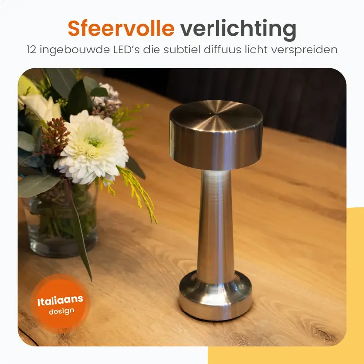 Classic Tafellamp Oplaadbaar - 21cm - LED